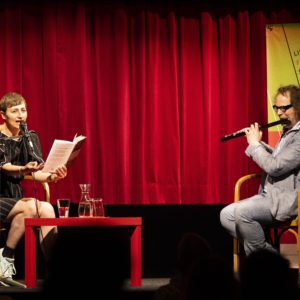 Lesung von Ulrike Almut Sandig, Flötenimprovisationen von Norbert Trawöger