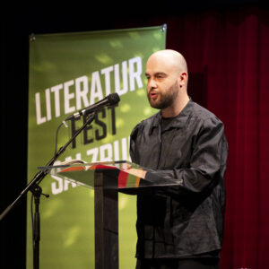 Autor Yevgeniy Breyger bei der Lyrikmatinee