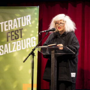 Autorin Daniela Seel bei der Lyrikmatinee